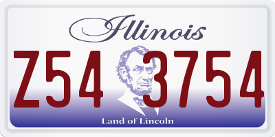 IL license plate Z543754