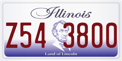 IL license plate Z543800