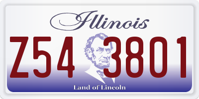 IL license plate Z543801