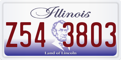 IL license plate Z543803