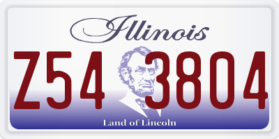 IL license plate Z543804