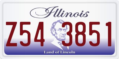 IL license plate Z543851