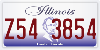 IL license plate Z543854