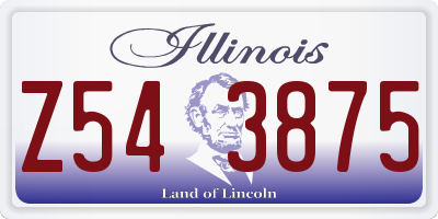 IL license plate Z543875