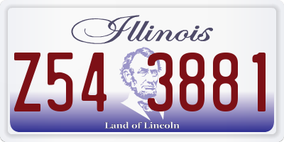IL license plate Z543881