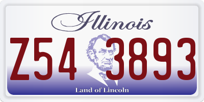 IL license plate Z543893