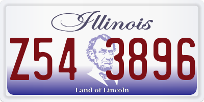IL license plate Z543896