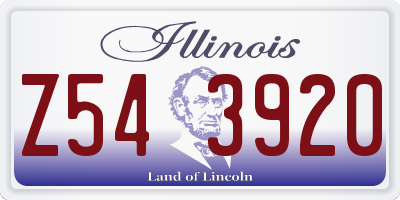 IL license plate Z543920