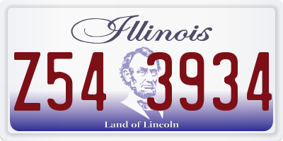 IL license plate Z543934