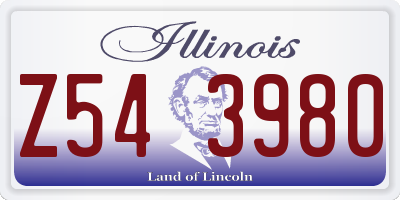 IL license plate Z543980