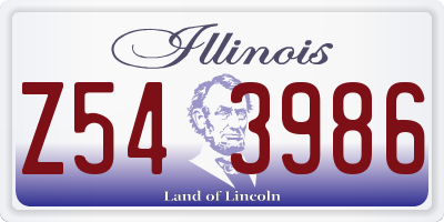 IL license plate Z543986