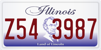 IL license plate Z543987