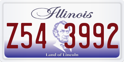 IL license plate Z543992