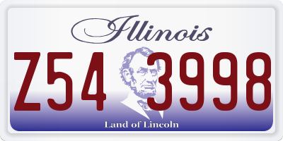 IL license plate Z543998