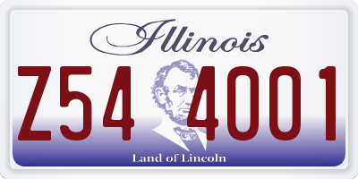 IL license plate Z544001