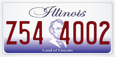 IL license plate Z544002