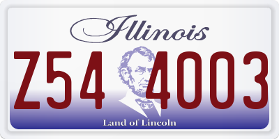 IL license plate Z544003