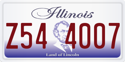 IL license plate Z544007