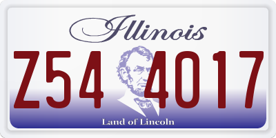 IL license plate Z544017
