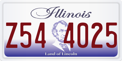 IL license plate Z544025
