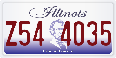 IL license plate Z544035