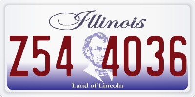 IL license plate Z544036