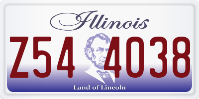 IL license plate Z544038