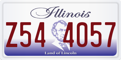 IL license plate Z544057