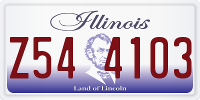 IL license plate Z544103