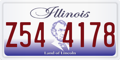 IL license plate Z544178
