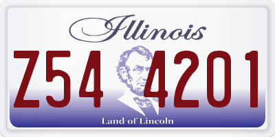 IL license plate Z544201