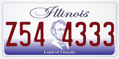 IL license plate Z544333