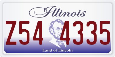 IL license plate Z544335