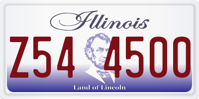 IL license plate Z544500