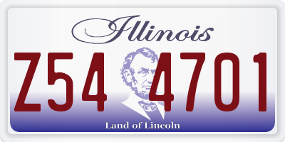 IL license plate Z544701