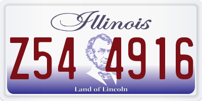 IL license plate Z544916