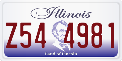IL license plate Z544981