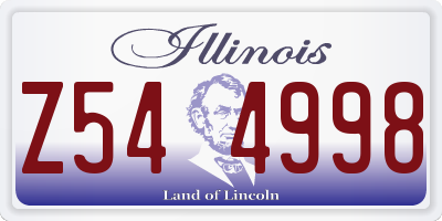 IL license plate Z544998