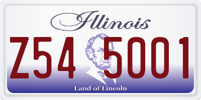 IL license plate Z545001