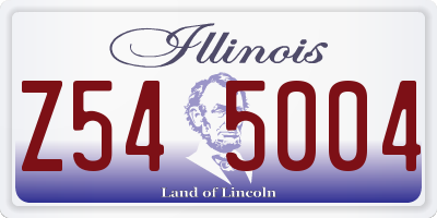 IL license plate Z545004
