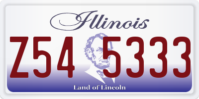IL license plate Z545333