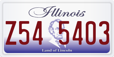 IL license plate Z545403