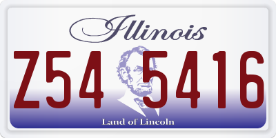 IL license plate Z545416