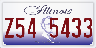 IL license plate Z545433