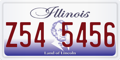 IL license plate Z545456