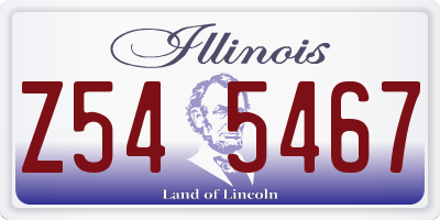 IL license plate Z545467