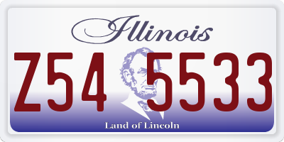IL license plate Z545533