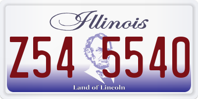 IL license plate Z545540