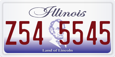 IL license plate Z545545