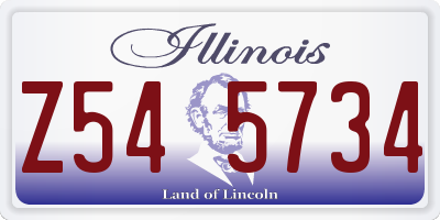 IL license plate Z545734